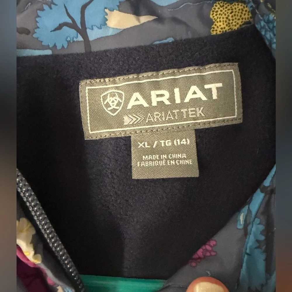 Ariat Laurel Hunt Insulated Equestrian Riding Jacket Blue Multicolor Zipper